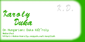 karoly duka business card